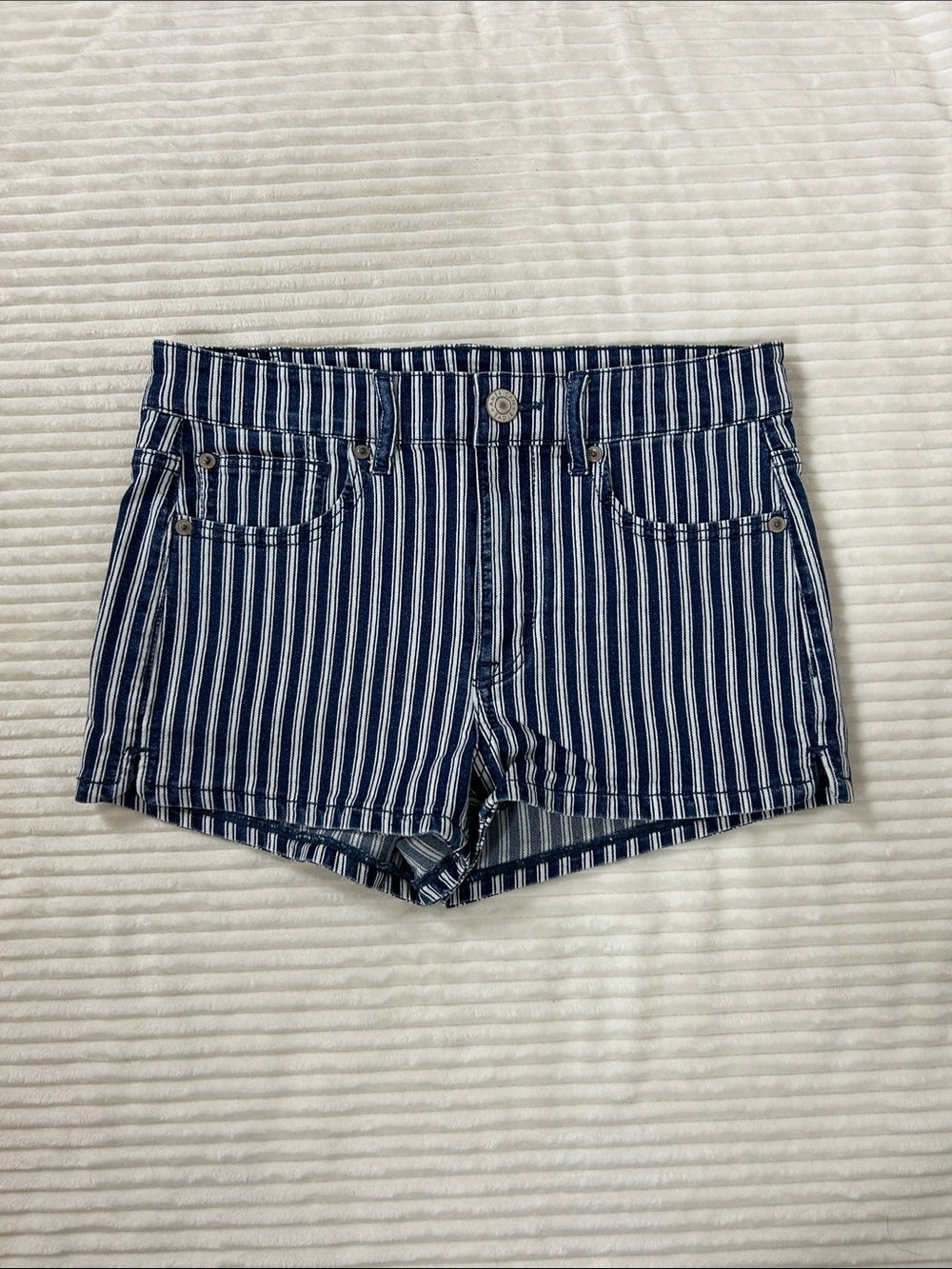 American Eagle Outfitters next level stretch Striped Denim Shorts 6